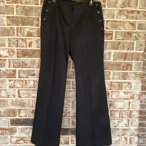 Loft Black High Waisted Nautical Wide Leg Trouser  Pants